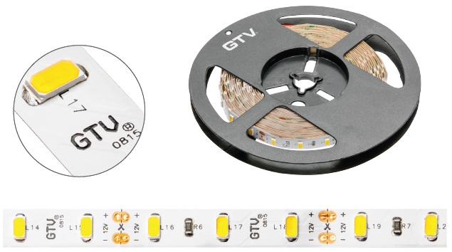 LED szalag 12V IP20 12W  hideg fehér 5 mm